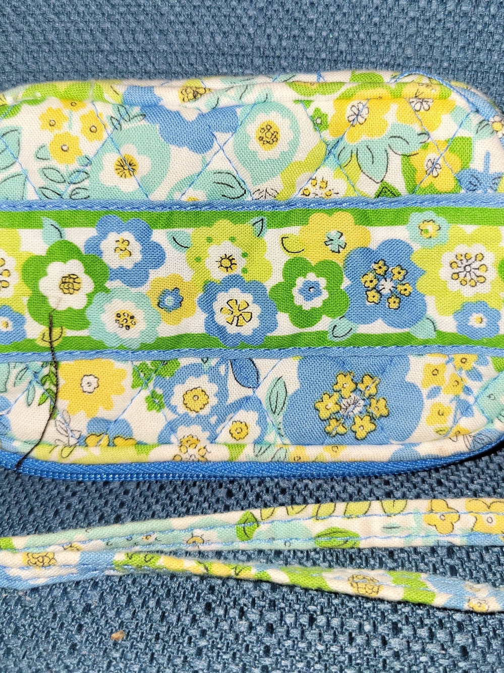 Vera Bradley Retired English Meadow Blue, Green & Yellow Wallet.